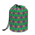 Fleur-De-Lis Mardi Gras Pattern Print Drawstring Makeup Bag