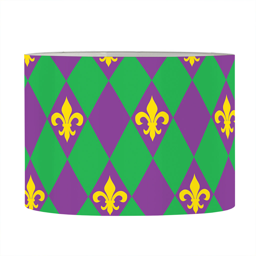 Fleur-De-Lis Mardi Gras Pattern Print Drum Lamp Shade