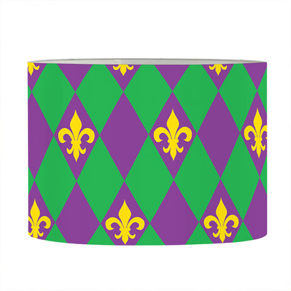 Fleur-De-Lis Mardi Gras Pattern Print Drum Lamp Shade