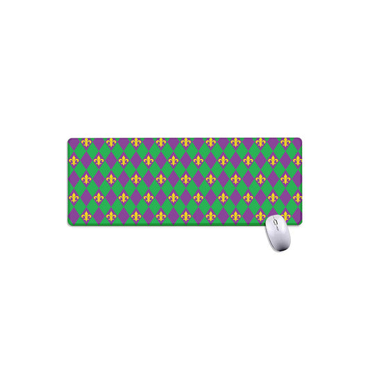 Fleur-De-Lis Mardi Gras Pattern Print Extended Mouse Pad