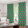 Fleur-De-Lis Mardi Gras Pattern Print Extra Wide Grommet Curtains