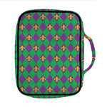 Fleur-De-Lis Mardi Gras Pattern Print Front Pocket Bible Bag