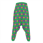 Fleur-De-Lis Mardi Gras Pattern Print Hammer Pants