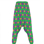 Fleur-De-Lis Mardi Gras Pattern Print Hammer Pants