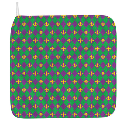 Fleur-De-Lis Mardi Gras Pattern Print Hand Towel