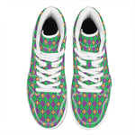 Fleur-De-Lis Mardi Gras Pattern Print High Top Leather Sneakers