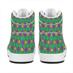 Fleur-De-Lis Mardi Gras Pattern Print High Top Leather Sneakers
