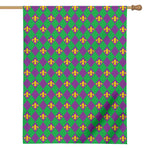Fleur-De-Lis Mardi Gras Pattern Print House Flag