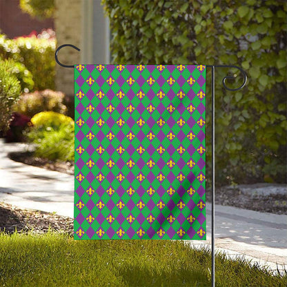 Fleur-De-Lis Mardi Gras Pattern Print House Flag