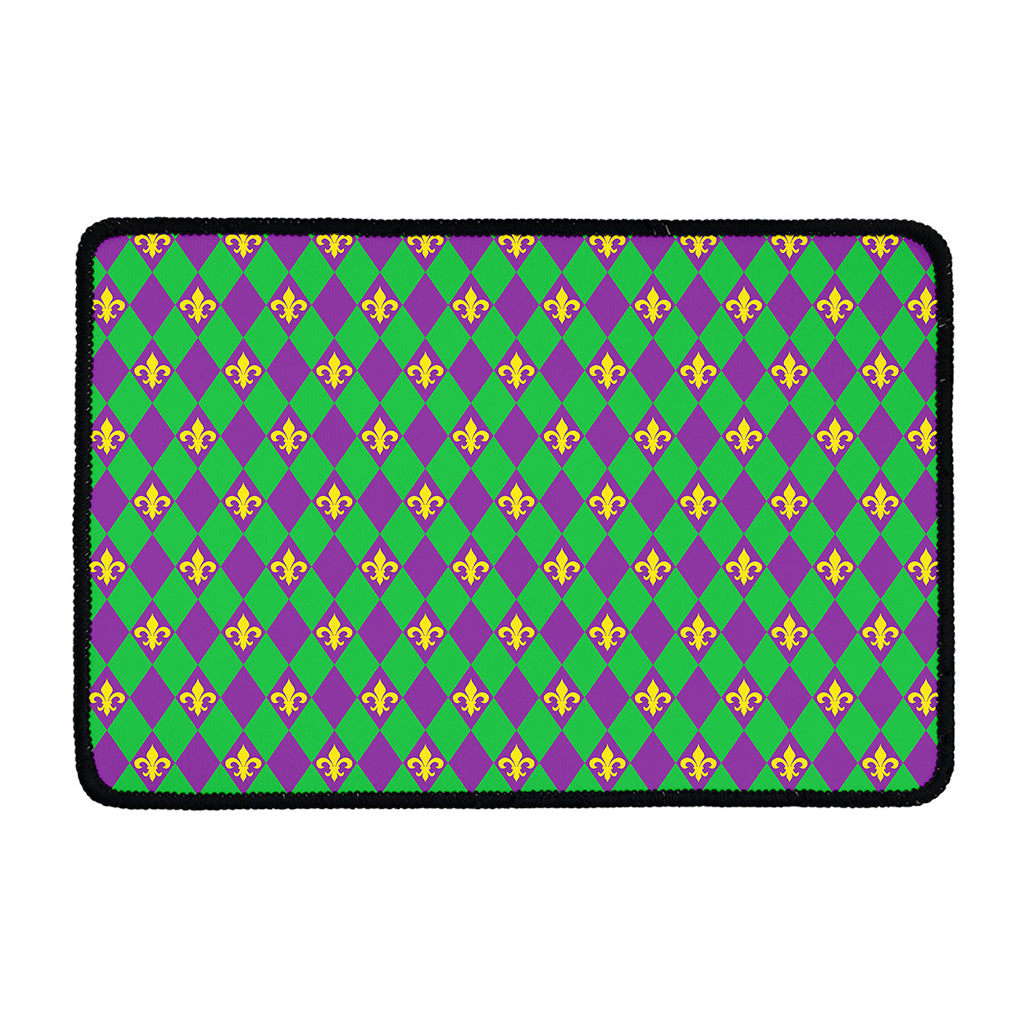Fleur-De-Lis Mardi Gras Pattern Print Kitchen Mat