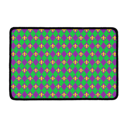Fleur-De-Lis Mardi Gras Pattern Print Kitchen Mat