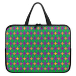 Fleur-De-Lis Mardi Gras Pattern Print Laptop Sleeve With Handle