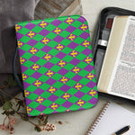 Fleur-De-Lis Mardi Gras Pattern Print Leather Bible Cover