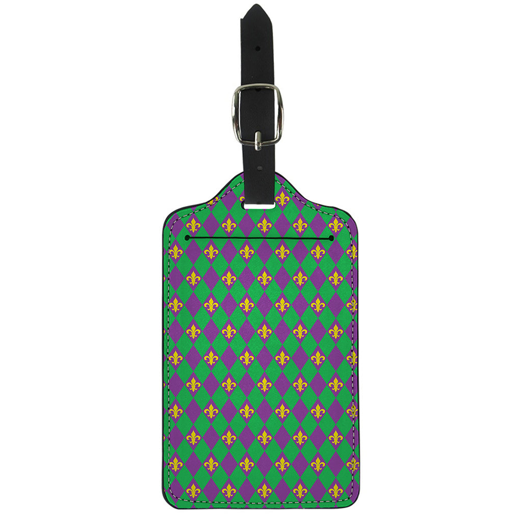 Fleur-De-Lis Mardi Gras Pattern Print Luggage Tag