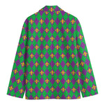 Fleur-De-Lis Mardi Gras Pattern Print Men's Blazer