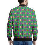 Fleur-De-Lis Mardi Gras Pattern Print Men's Bomber Jacket