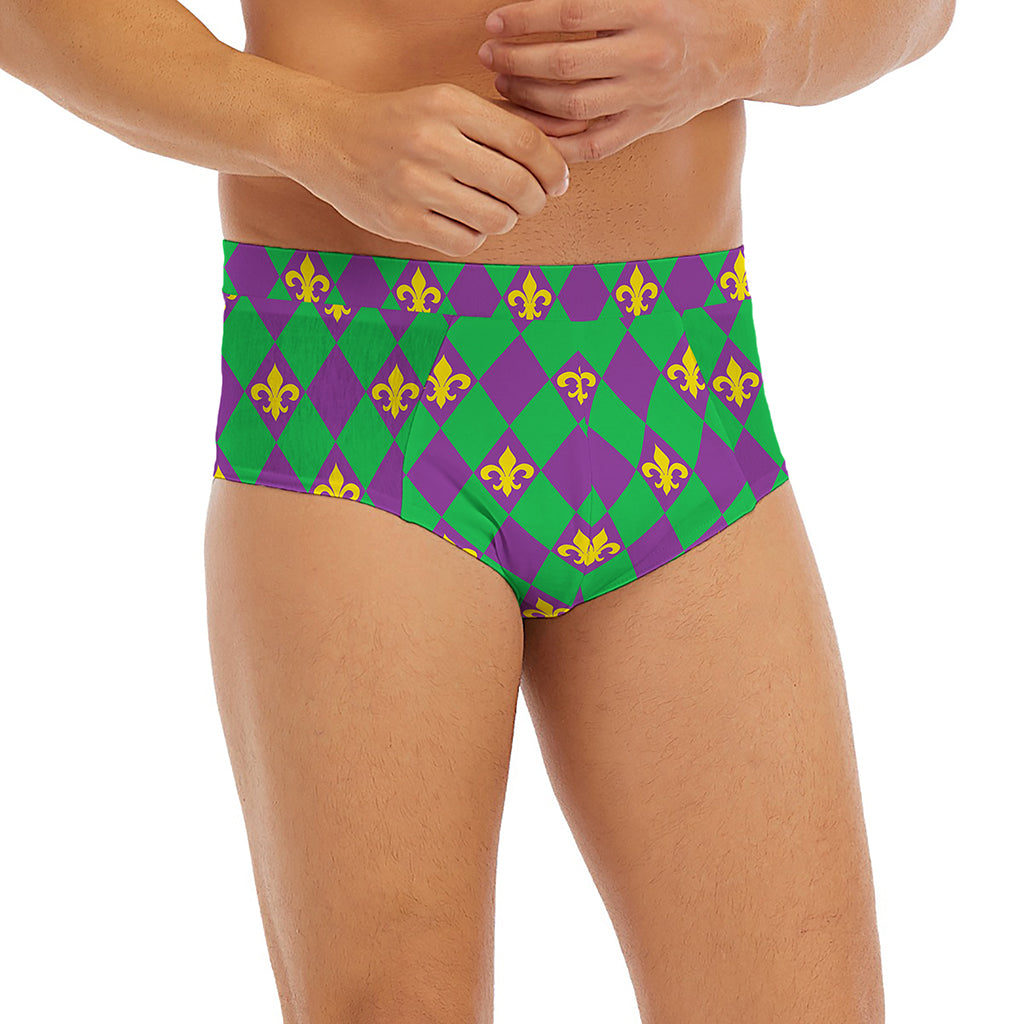 Fleur-De-Lis Mardi Gras Pattern Print Men's Briefs