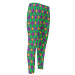 Fleur-De-Lis Mardi Gras Pattern Print Men's Compression Pants