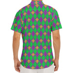 Fleur-De-Lis Mardi Gras Pattern Print Men's Deep V-Neck Shirt