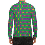 Fleur-De-Lis Mardi Gras Pattern Print Men's Long Sleeve Rash Guard