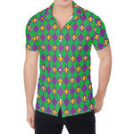 Fleur-De-Lis Mardi Gras Pattern Print Men's Shirt