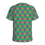 Fleur-De-Lis Mardi Gras Pattern Print Men's Sports T-Shirt