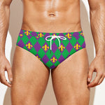 Fleur-De-Lis Mardi Gras Pattern Print Men's Swim Briefs