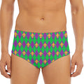 Fleur-De-Lis Mardi Gras Pattern Print Men's Triangle Swim Briefs