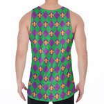 Fleur-De-Lis Mardi Gras Pattern Print Men's Velvet Tank Top