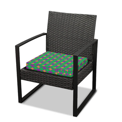 Fleur-De-Lis Mardi Gras Pattern Print Outdoor Seat Cushion Cover