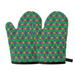 Fleur-De-Lis Mardi Gras Pattern Print Oven Mitts