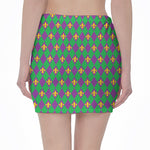 Fleur-De-Lis Mardi Gras Pattern Print Pencil Mini Skirt