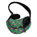 Fleur-De-Lis Mardi Gras Pattern Print Pet Sling Carrier
