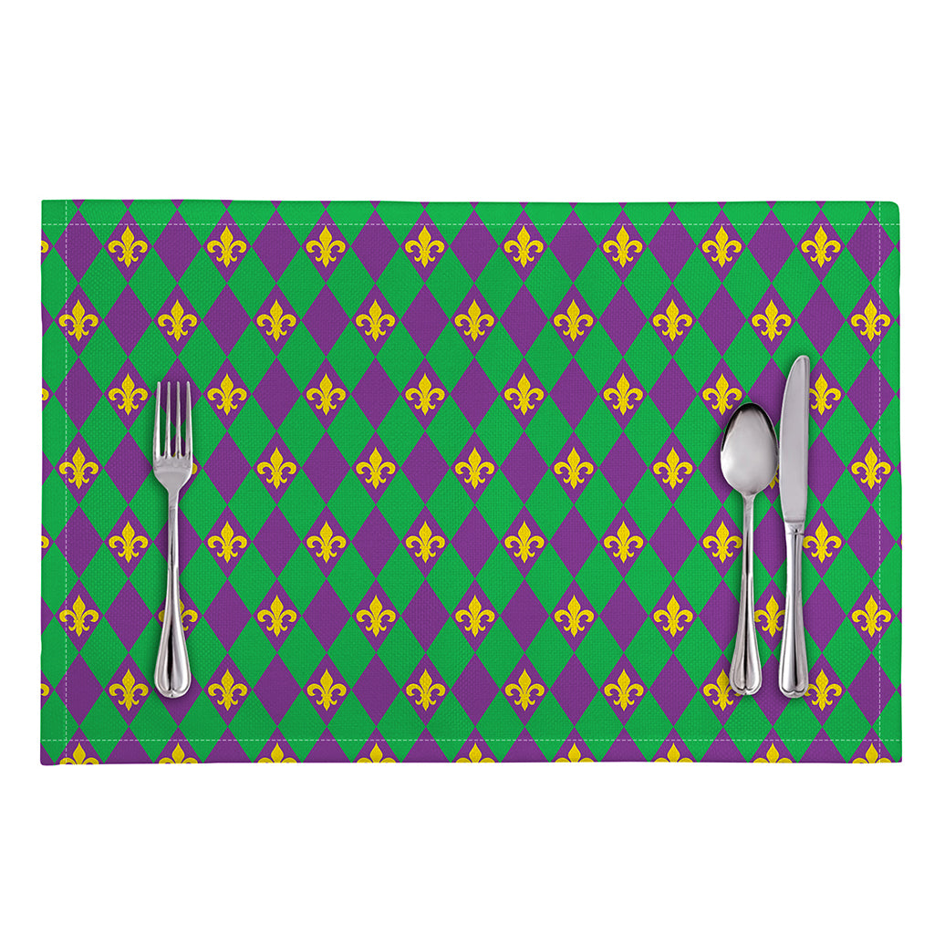 Fleur-De-Lis Mardi Gras Pattern Print Placemat