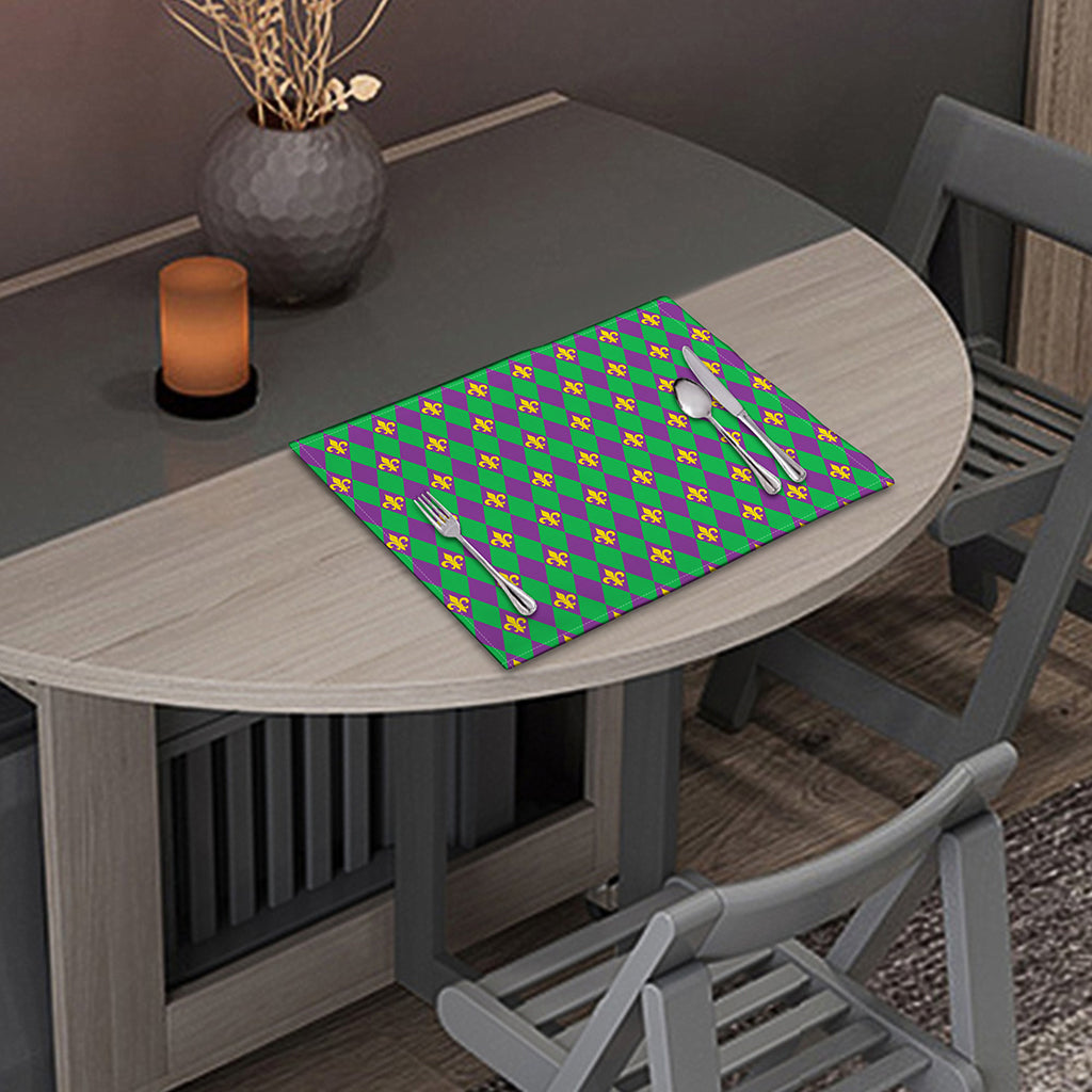 Fleur-De-Lis Mardi Gras Pattern Print Placemat