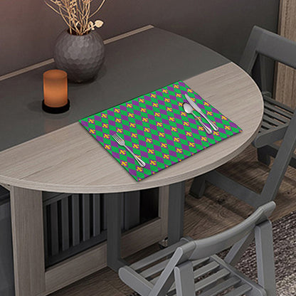 Fleur-De-Lis Mardi Gras Pattern Print Placemat