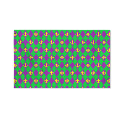 Fleur-De-Lis Mardi Gras Pattern Print Polyester Flag