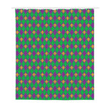 Fleur-De-Lis Mardi Gras Pattern Print Polyester Shower Curtain