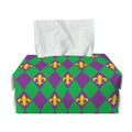Fleur-De-Lis Mardi Gras Pattern Print Rectangle Tissue Box Cover