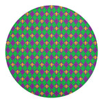 Fleur-De-Lis Mardi Gras Pattern Print Round Blanket