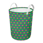 Fleur-De-Lis Mardi Gras Pattern Print Round Laundry Basket