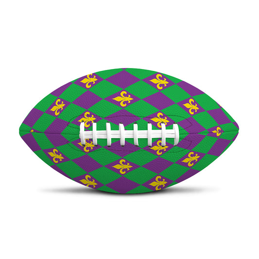 Fleur-De-Lis Mardi Gras Pattern Print Rugby Ball