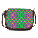 Fleur-De-Lis Mardi Gras Pattern Print Saddle Bag