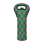 Fleur-De-Lis Mardi Gras Pattern Print Single Neoprene Wine Tote