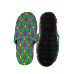 Fleur-De-Lis Mardi Gras Pattern Print Slippers