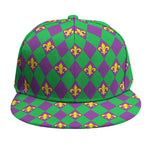 Fleur-De-Lis Mardi Gras Pattern Print Snapback Cap