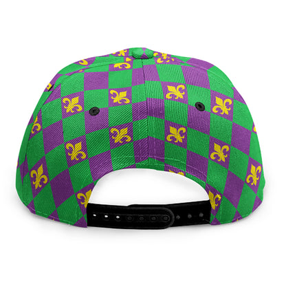 Fleur-De-Lis Mardi Gras Pattern Print Snapback Cap