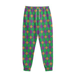 Fleur-De-Lis Mardi Gras Pattern Print Sweatpants
