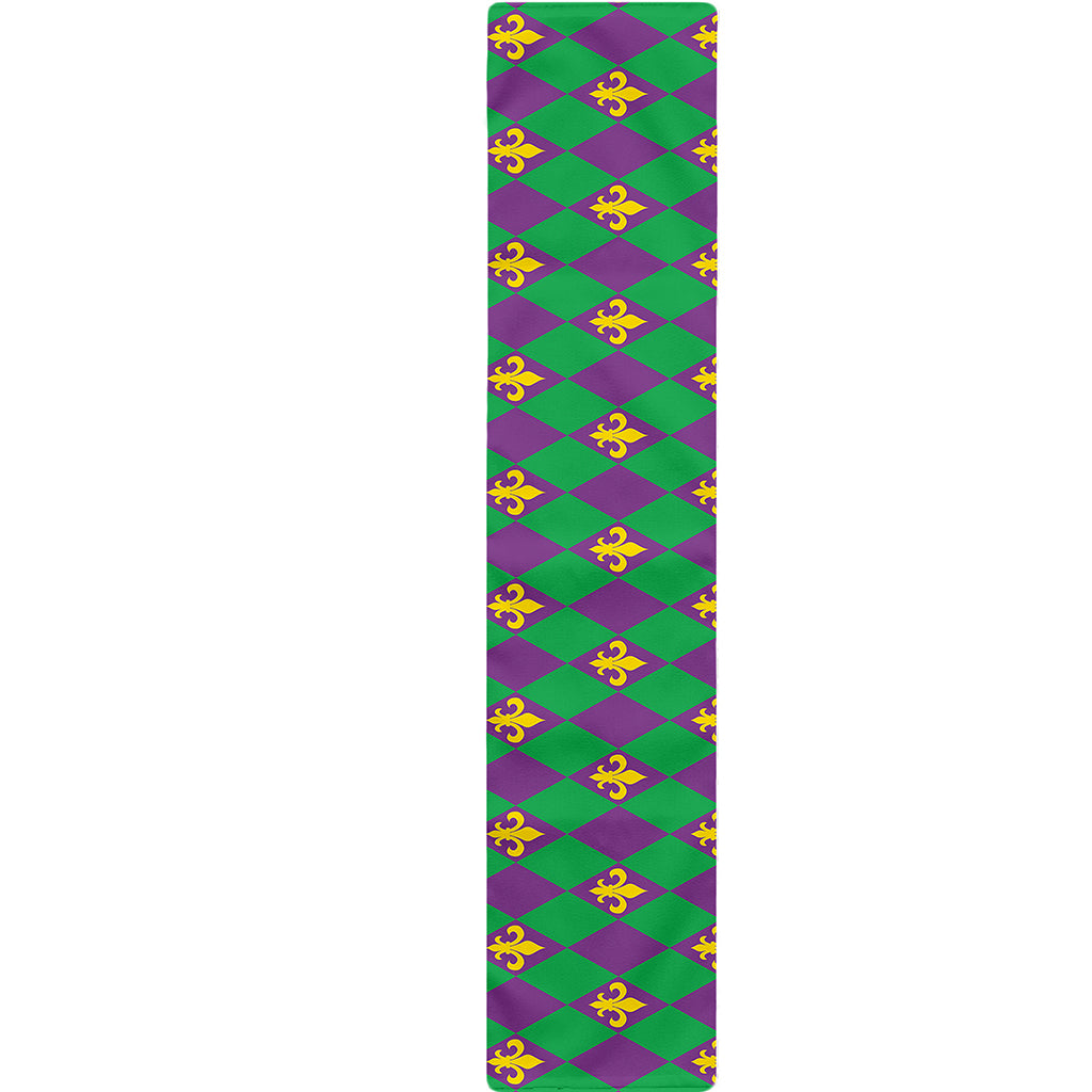 Fleur-De-Lis Mardi Gras Pattern Print Table Runner