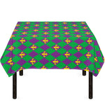 Fleur-De-Lis Mardi Gras Pattern Print Tablecloth